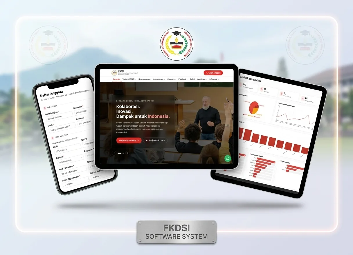 Tampilan proyek Website & Sistem Keanggotaan Asosiasi Dosen